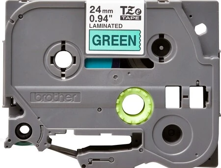 Brother TZe-751 24mm Black on Green Laminated Label - Brother